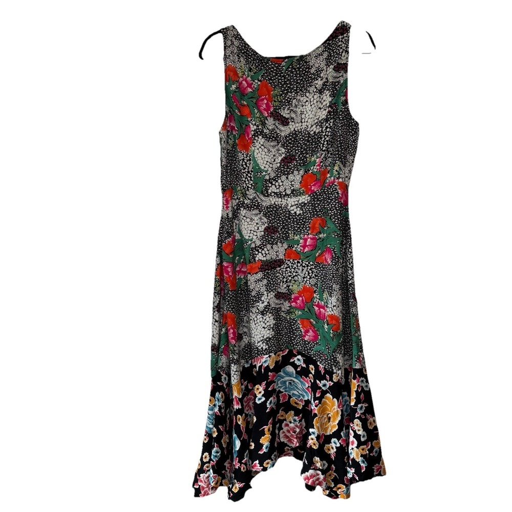 Anthropologie Maeve Violette Mixed Black Floral Midi Tank Dress 8 US/12 UK Boho - Picture 5 of 15